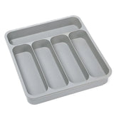 Expandable Cutlery Drawer Organizer Adjustable 6 Slot Kitchen Utensil Tray - Grey