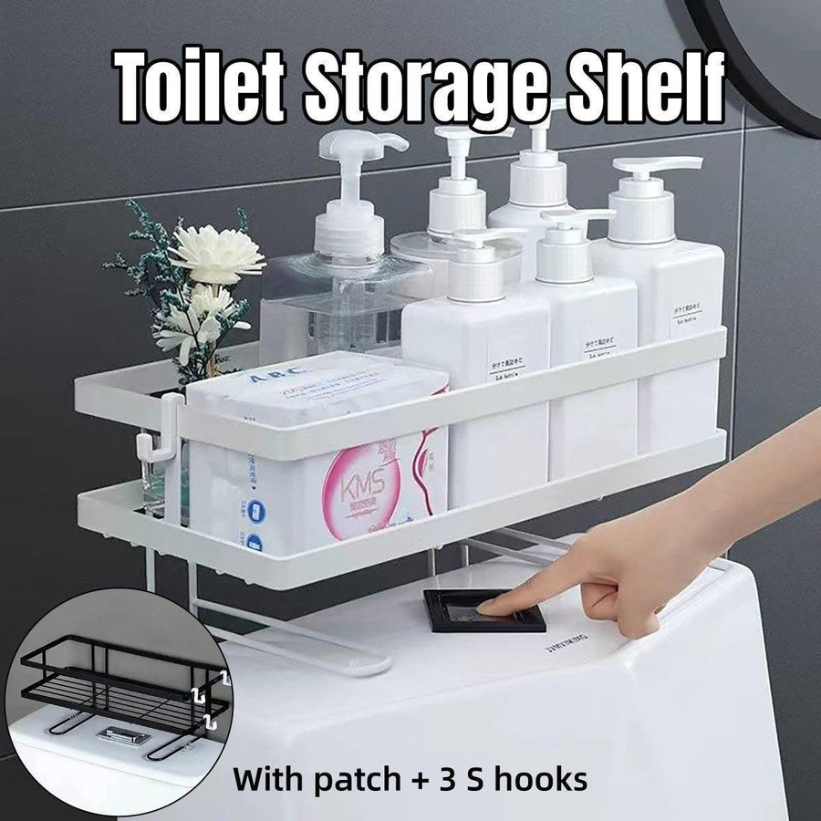 Storage Rack 1Tier Space Saver Over The Toilet Steel Bathroom Shelf Organizer - White
