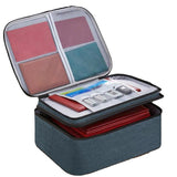 Large Capacity Document Ticket Storage Bag Certificate File Organize 3 Layers - Navy 3 Layers-U034
