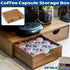 Wooden Coffee Capsule Holder Double Drawer Coffee Machine Stand Countertop Use