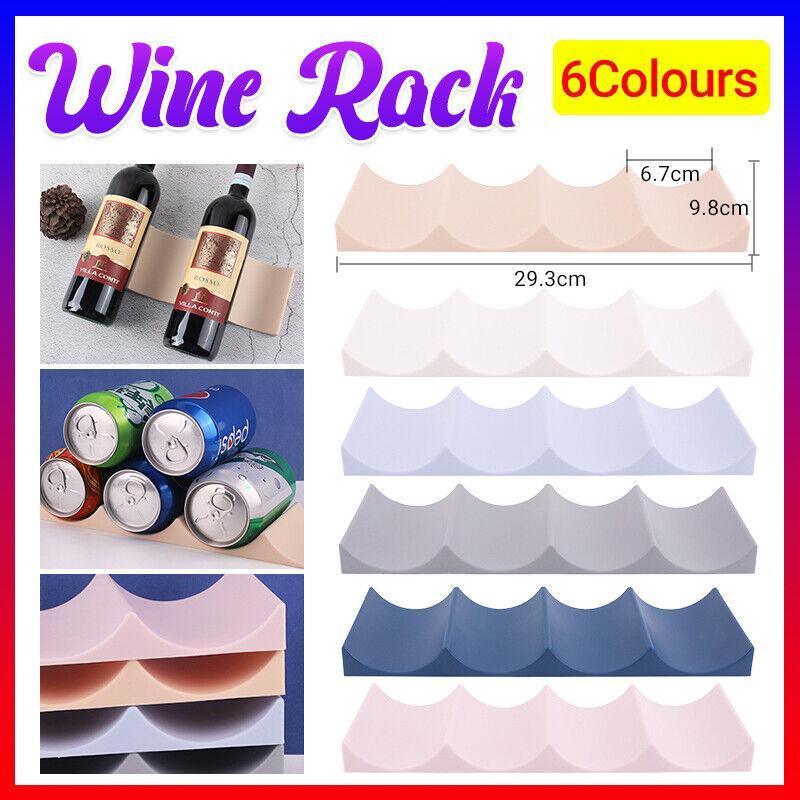 Fridge Organiser Wine Beer Stacking Bottle Rack Kitchen Space Saving Can Holder - Light Blue