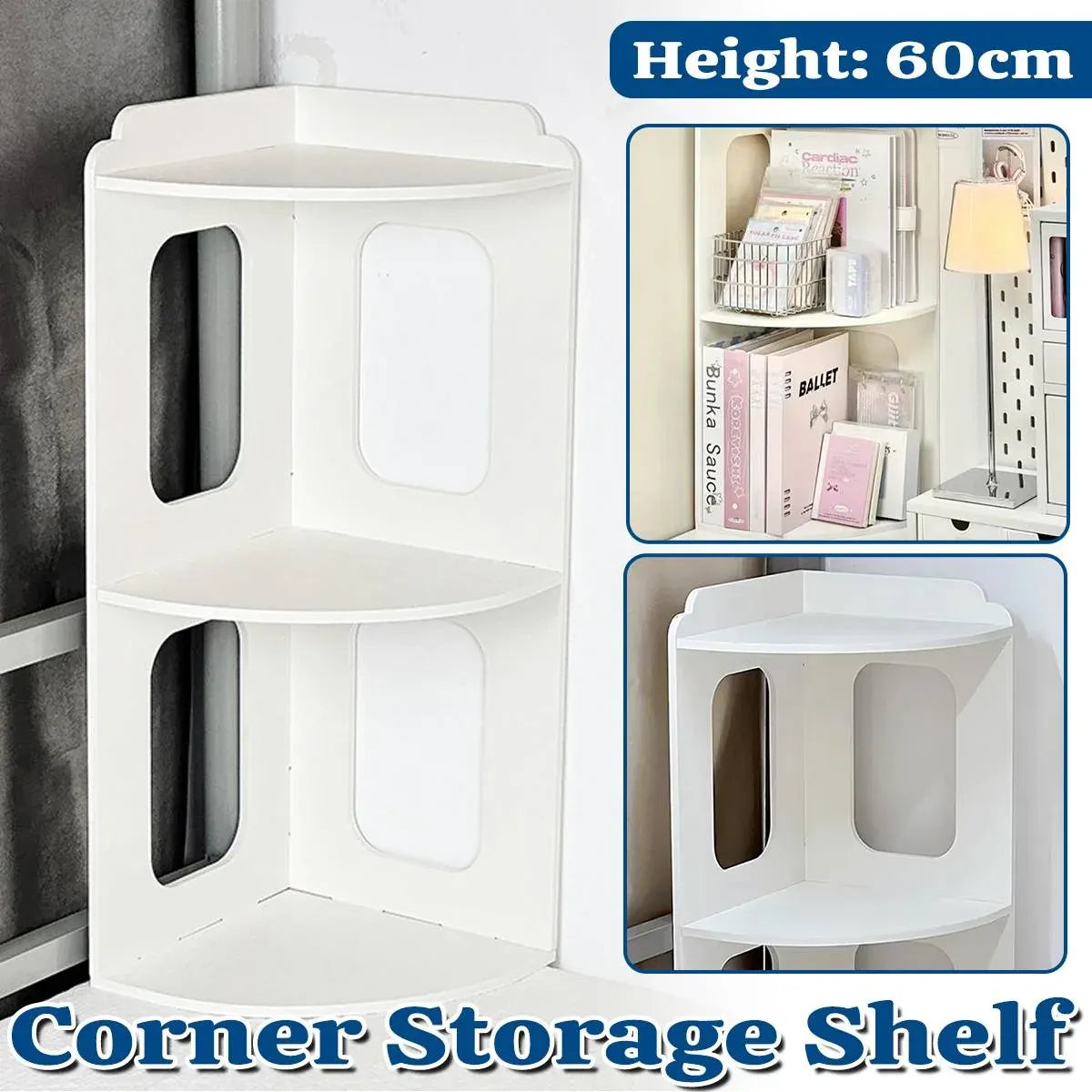 2 Tier Desktop Corner Shelf Desktop Space Saving Rack For Home Office Storage