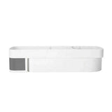 Shower Caddy Corner Storage Shelf Holder Rack Organiser Bathroom Adhesive Tripod - White+Grey