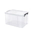 Clear Plastic Storage Box Stackable Large Capacity With Lid Handle Home Use - 44x30x25cm