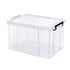 Clear Plastic Storage Box Stackable Large Capacity With Lid Handle Home Use - 61x43x35cm