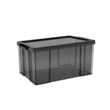 Plastic Storage Box 25L 50L Stackable Clear Front Clothes Organiser With Lid - 51.5x37.5x31.5cm