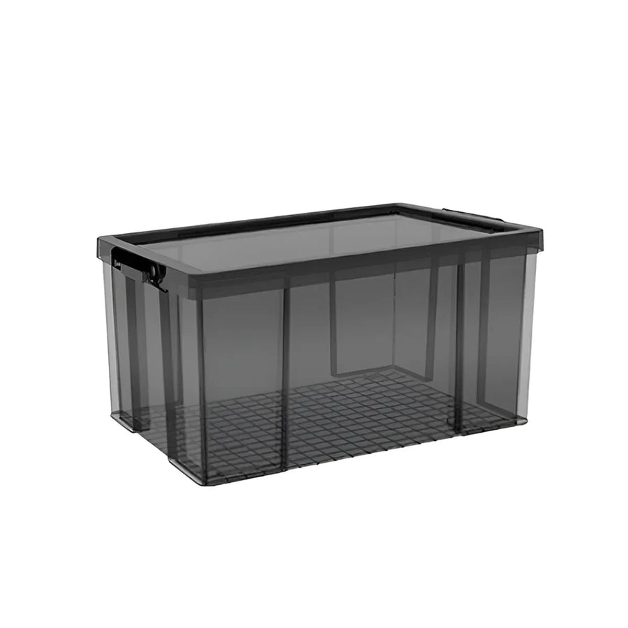 Plastic Storage Box 25L 50L Stackable Clear Front Clothes Organiser With Lid - 51.5x37.5x31.5cm