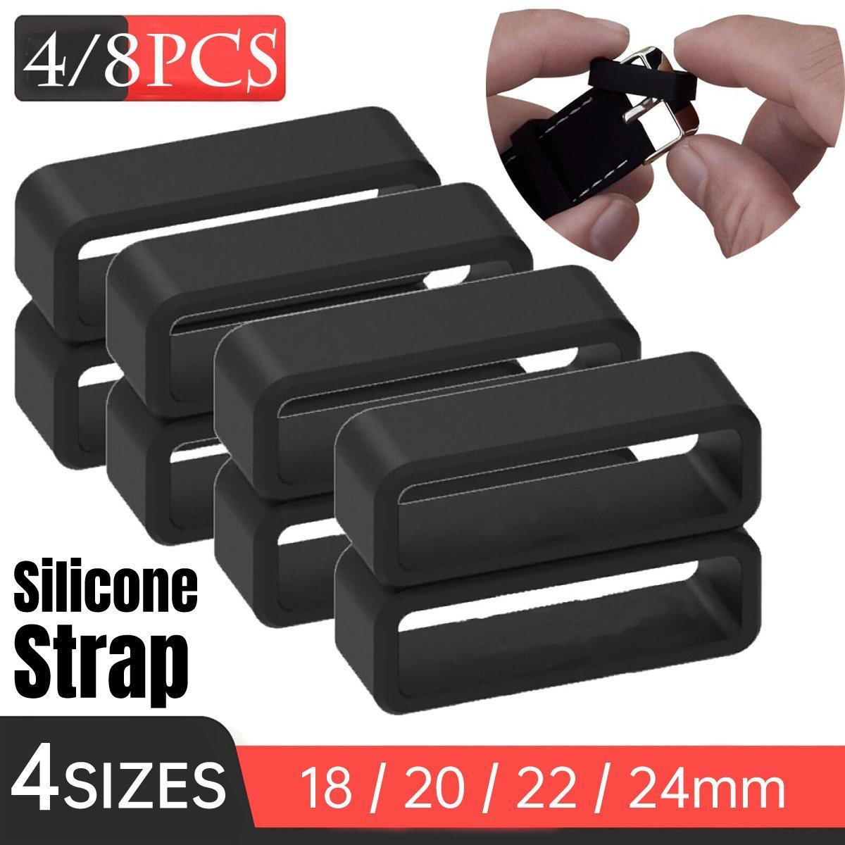 4/8pcs Watch Silicone Gel Ring Bracelet Rubber Bands for Men Women Fashion - 22mm-8pcs