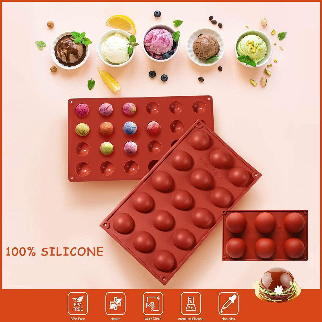 Soap Mold Cake Mould Kitchen Accessories Kitchenware Silicone Gel Baking Tools - 24 semicircle