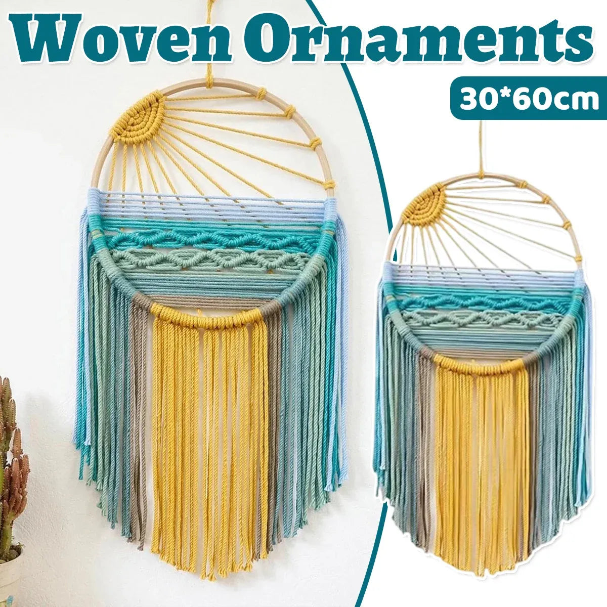 Sunrise Hand Woven Tapestry Decoration Warm Tones Wall Hanging for Living Room