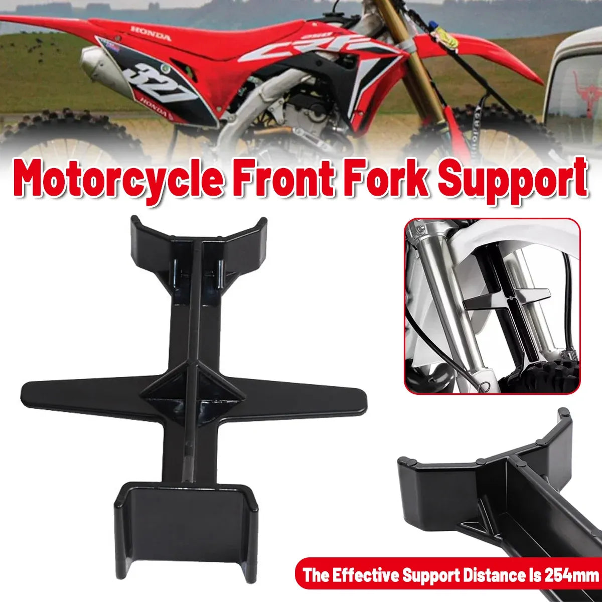 Universal Motorcycle Fork Guard Seal Saver Tie Down Brace Support Transport Tool