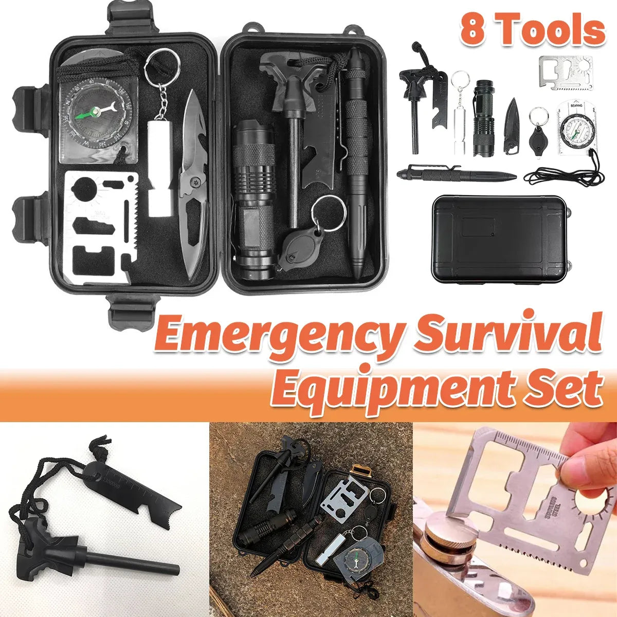 Emergency Survival Equipment Set Outdoor Sports Hiking Tactical Camping Tool Kit