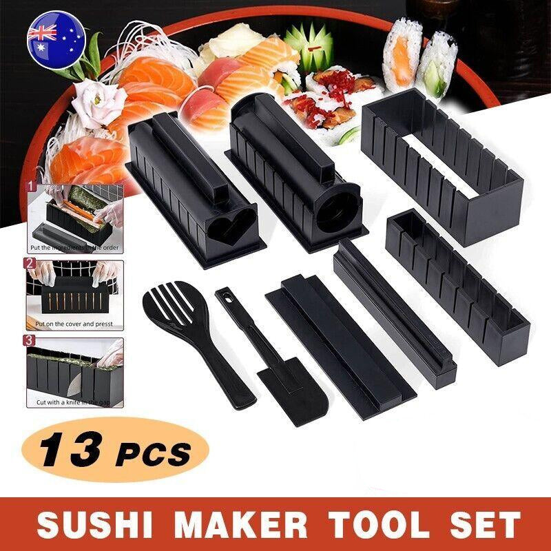 13Pcs Diy Sushi Maker Making Kit Rice Roller Mold Set For Beginners Kitchen Tool