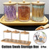 3pcs/set Cotton Swab Holder with Vanity Tray Clear Apothecary Jar Wood Lids