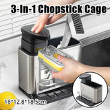 Stainless Steel Multi Function Chopstick Holder Kitchen Utensil Organizer Rack