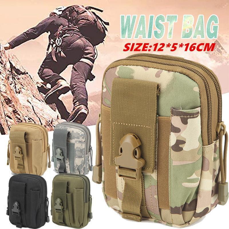 Tactical Waist Bag Utility Military Wallet Pack Belt Molle Multi Purpose Pouch - Khaki