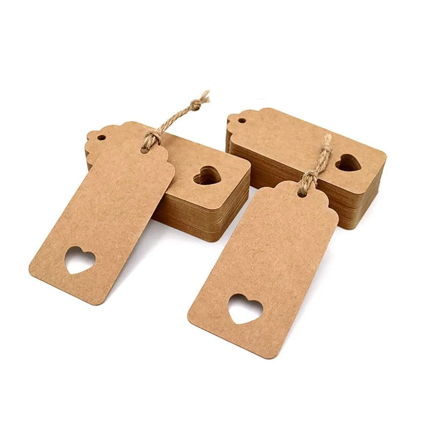 200pcs Valentines Day Love Cards Party Favors Birthday Gift Tags Decoration - Khaki