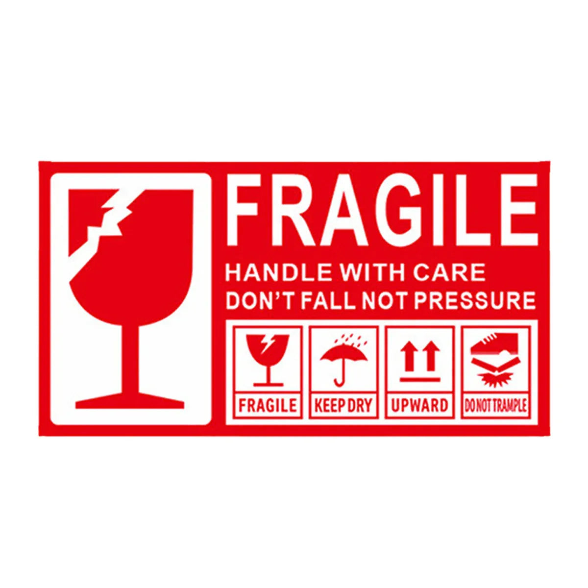 Fragile Warning Self Adhesive Sticker For Express Shipping Courier Alert Use - 15×9cm