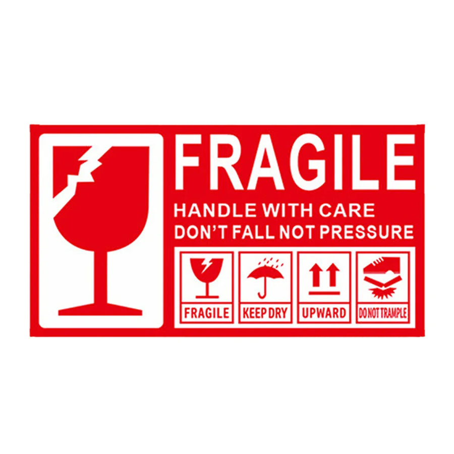 Fragile Warning Self Adhesive Sticker For Express Shipping Courier Alert Use - 15×9cm