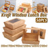50pcs Kraft Paper Take Out Box Salad Fried Chicken Lunch Box Open Window - 1600ml