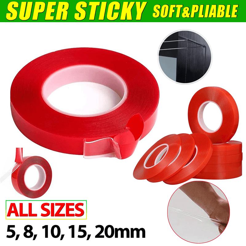 Double-Sided Clear Transparent Acrylic Adhesive Tape Foam Mounting Strong Gel - 20mm x 3m