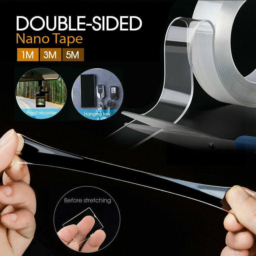 Double Sided Nano Tape Transparent Reusable Adhesive Gel Grip for Home Office - 5cm*3m*1mm (1 Unit)