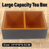 Beveled Double Compartment Tea Caddy Hotel Room Organizer for Sugar Tea Bags