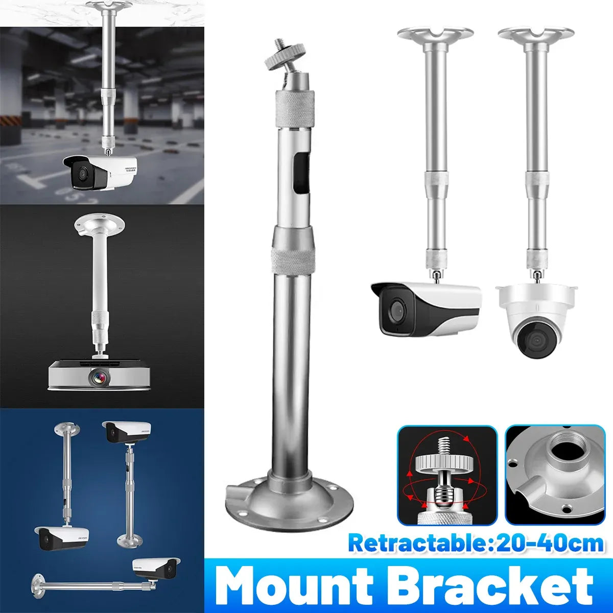 Outdoor Wall Mount Camera Bracket Telescopic Aluminum Alloy Monitor Holder