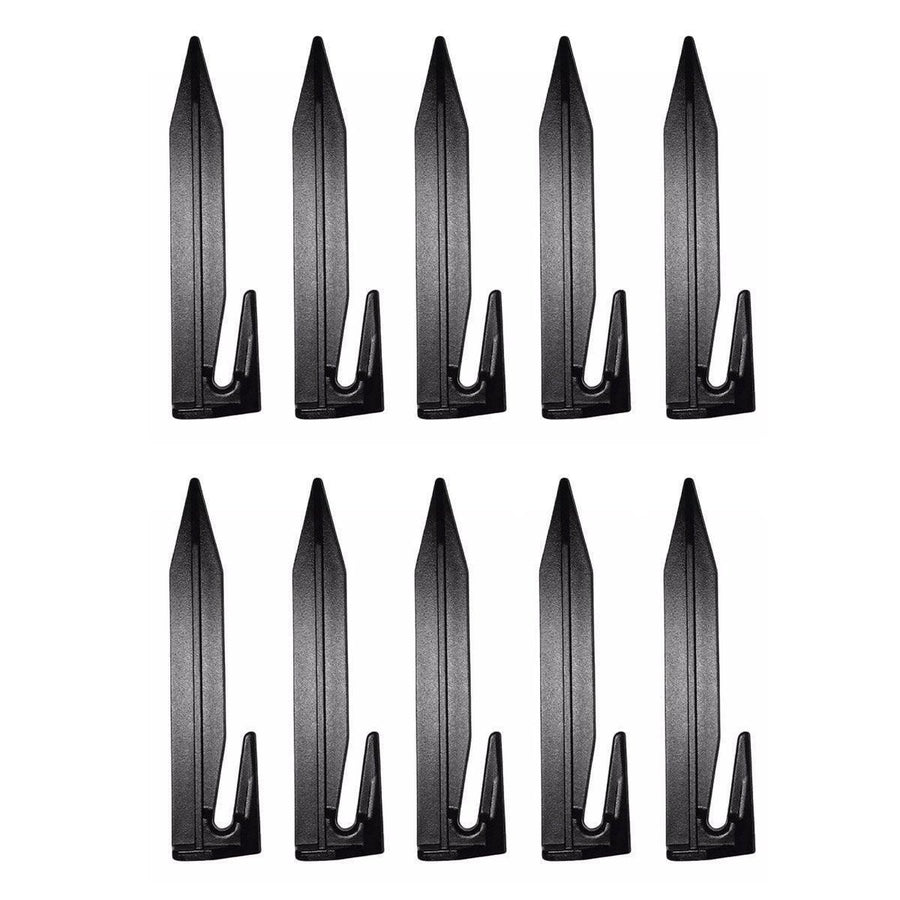 10pcs Ground Peg Lawn Mower Boundary Fixing Stakes Heavy Duty Garden Nails - Black