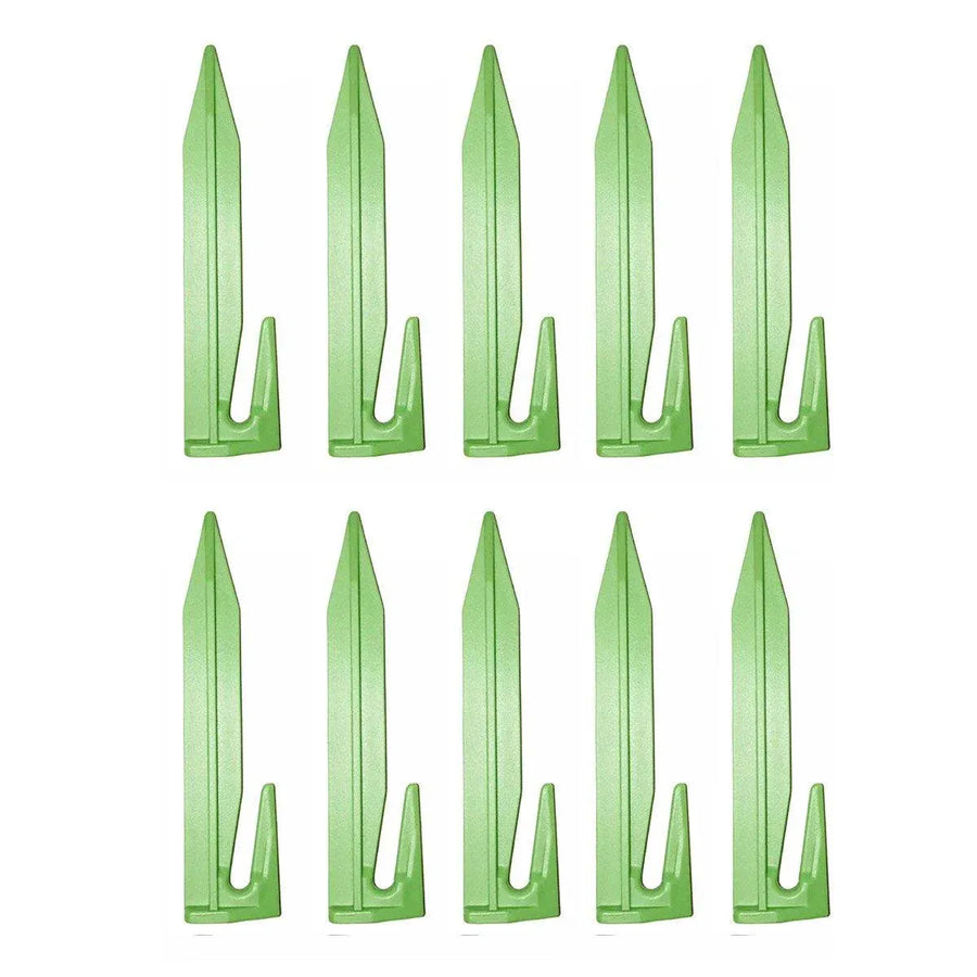 10pcs Ground Peg Lawn Mower Boundary Fixing Stakes Heavy Duty Garden Nails - Green
