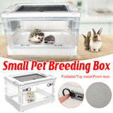 Foldable Hamster Breeding Box Transparent Small Pet Viewing House Indoor Habitat