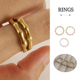 Painted Oil Round Irregular Simple Three-piece Ring