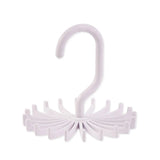 Plastic Mini 360 Degree Rotating Tie Hanger Closet Organizer Space Saving Tool - White