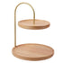 Two Layer Wooden Candy Tray Dessert Display Plate Stand Kitchen Storage Organizer - Light Brown