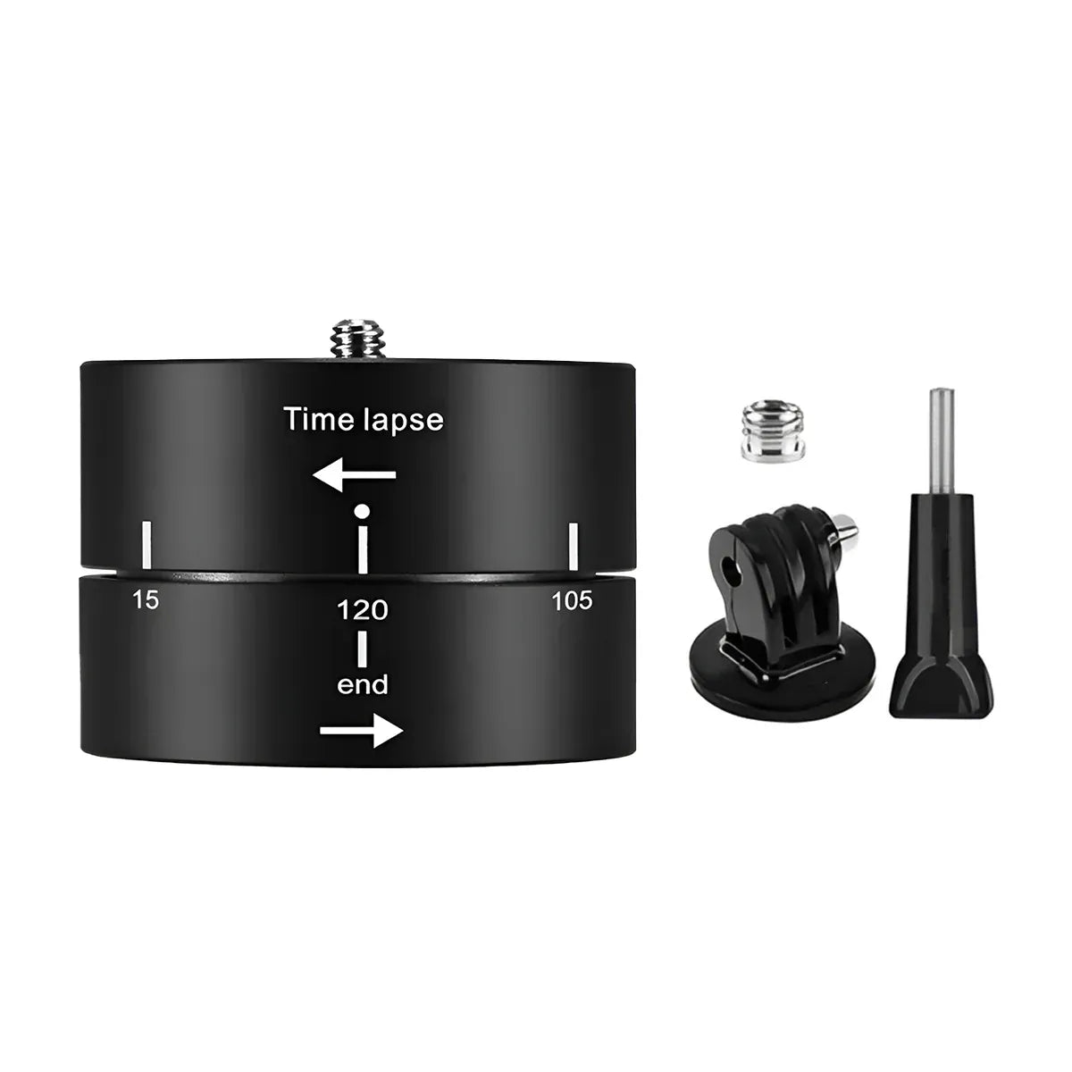 Action Camera 360° Rotating 60/120min Time Lapse Timer Tripod Head Adapter Gopro - 120min
