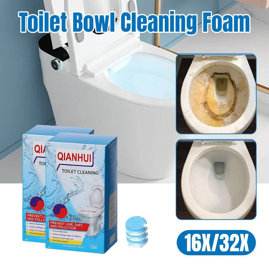 16/32pcs Effervescent Toilet Cleaning Tablets Descaling Deodorizing Odor Free - 2 boxes
