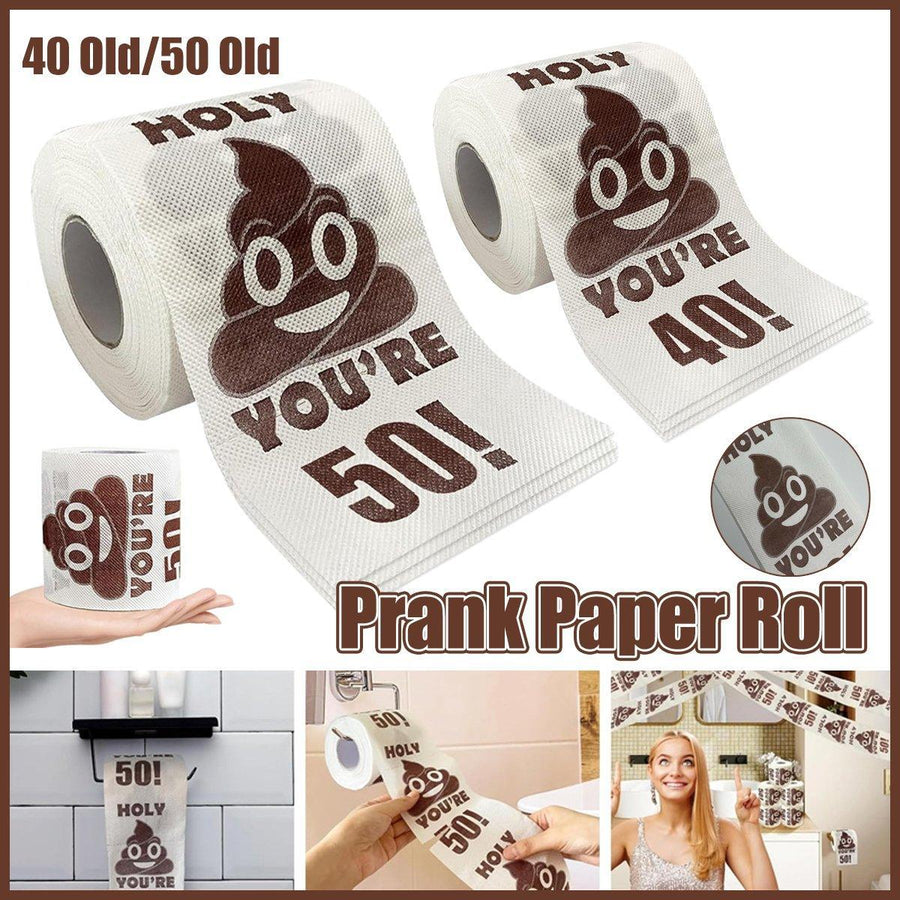 Prank Gag Printed Poop Funny Toilet Paper Roll Novelty Gag Gift for Pranks - 40old