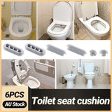 6Pcs Grey Toilet Seat Bumpers Cushions Soft Stop Pads for Noise Reduction and Stability