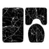 Washable Anti Slip Bathroom Mat Toilet Seat Lid Cover Pedestal Rug Bath Carpet - Set A