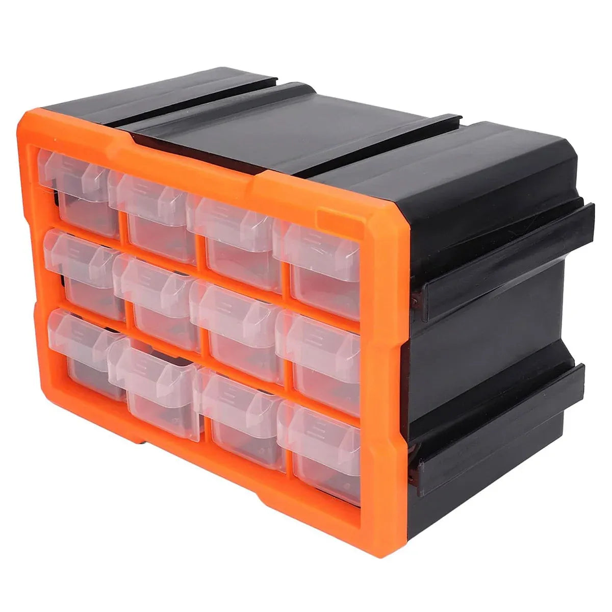 Tool Storage Bin Parts Organizer Drawers Cabinet Box Chest Plastic With Dividers - 12 Drawers