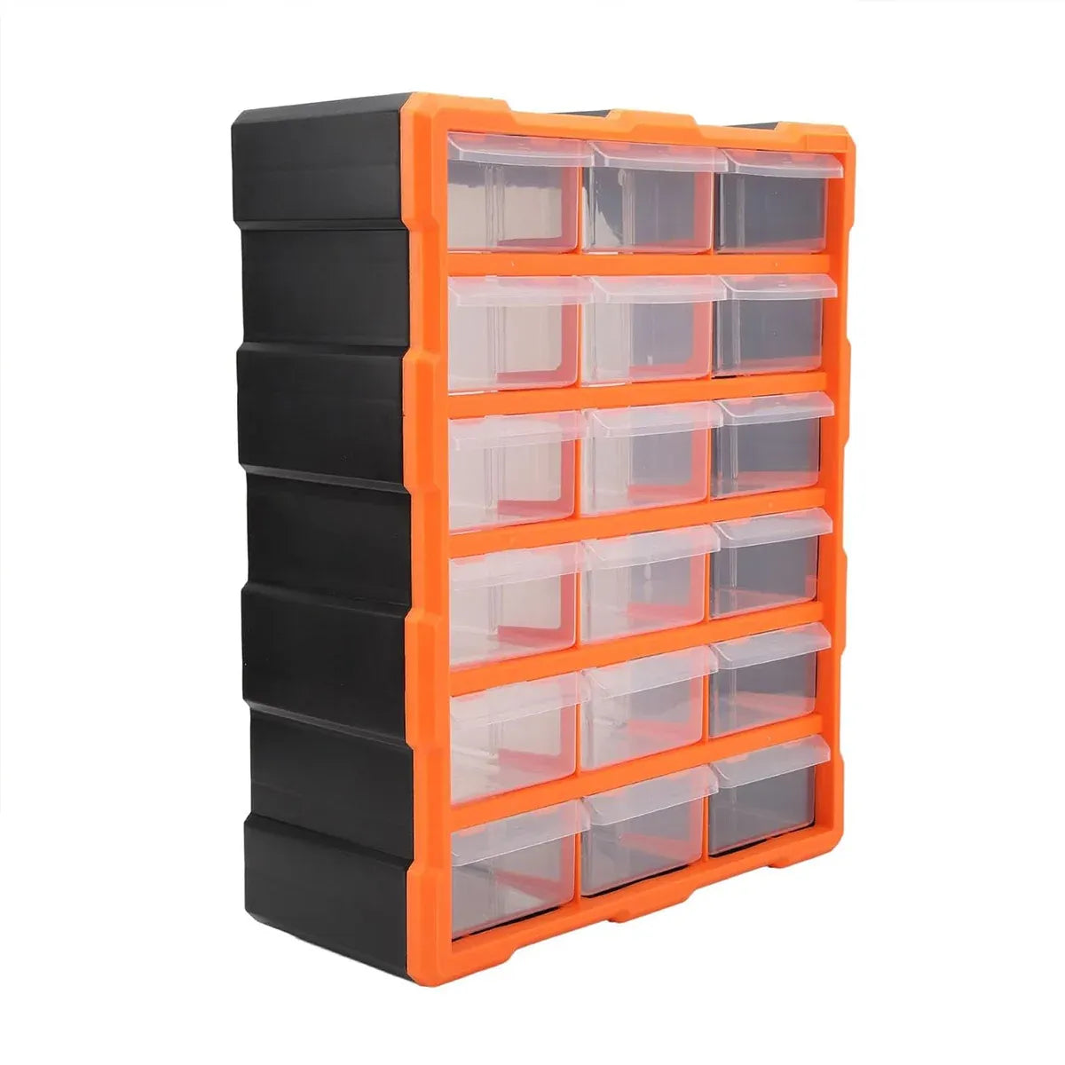 Tool Storage Bin Parts Organizer Drawers Cabinet Box Chest Plastic With Dividers - 18 Drawers