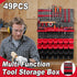 49PCS Plastic Tool Storage Box Wall Organizer Parts Cabinet Hanging Toolbox Use