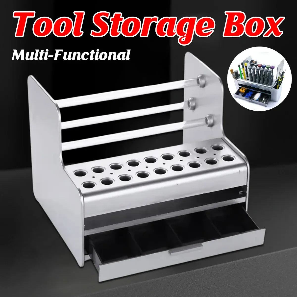 Tool Cabinet Multifunctional Desktop Organizer Screwdriver Parts Rack Case