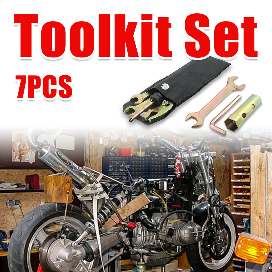 7× Universal Motorcycle Nos Compact Tool Kit For Honda Kawasaki Suzuki Yamaha