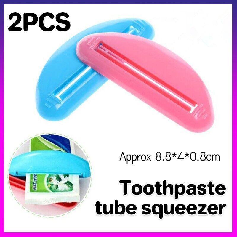 2Pcs Plastic Toothpaste Tube Squeezer Cream Dispenser Press Rolling Roller Tool