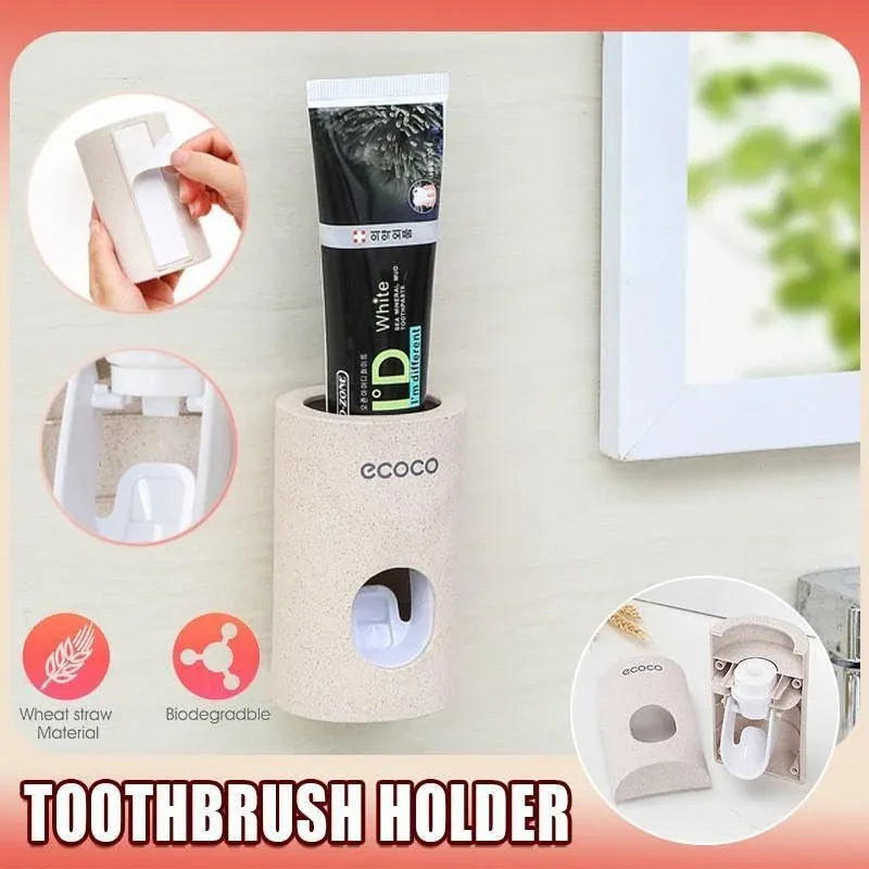 Wall Mounted Automatic Toothpaste Dispenser with Dual Push Slot Design