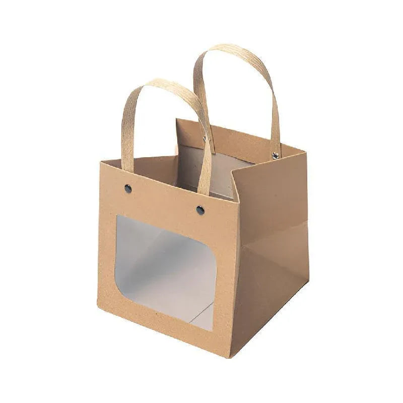 Square Paper Bags Standard Kraft Material Sturdy Multipurpose Available 3 Sizes - 25pcs-10*10*10cm