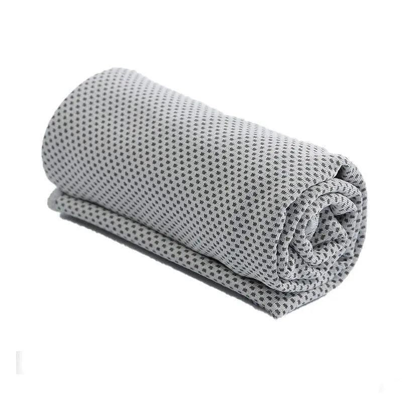 Cooling Towel for Sport Gym Cycling Golf Outdoor Use – Double Layer Ice Fabric - Light Grey