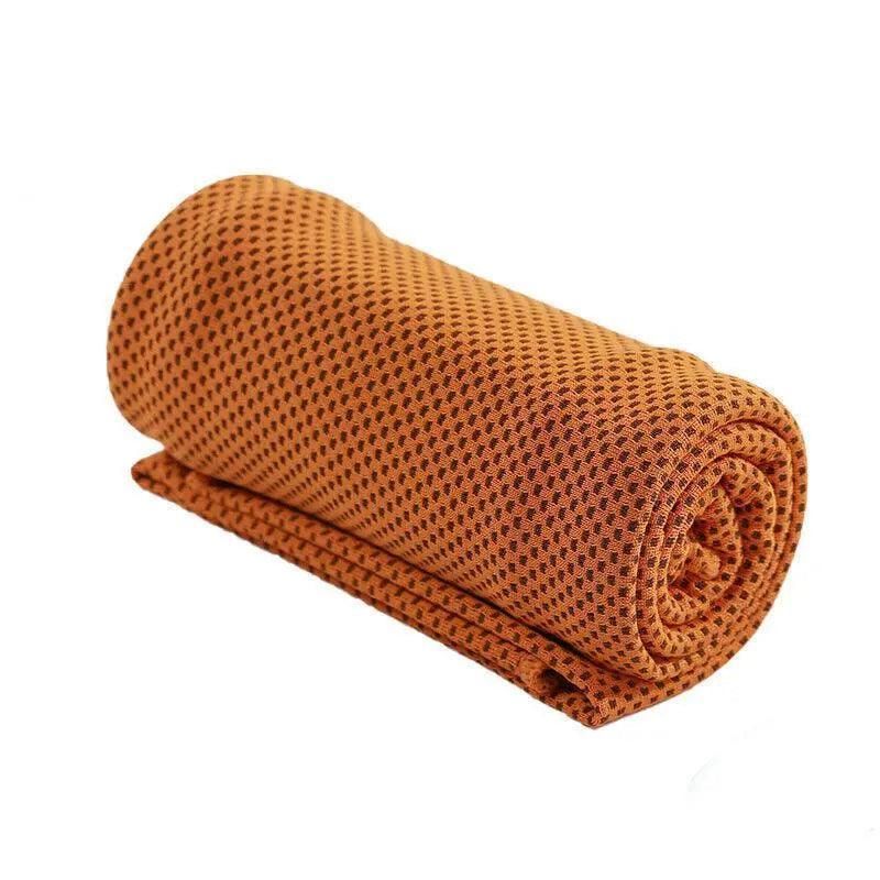 Cooling Towel for Sport Gym Cycling Golf Outdoor Use – Double Layer Ice Fabric - Orange