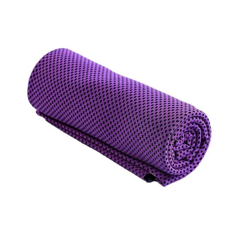Cooling Towel for Sport Gym Cycling Golf Outdoor Use – Double Layer Ice Fabric - Purple